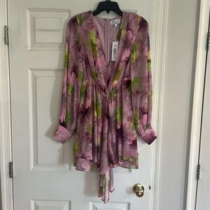 Badgley Mischka Women's Floral Georgette Mini Dress Size 2 Multicolor